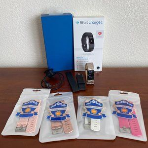 Fitbit Charge 2 + Box + 6 x Wirstbands black pink